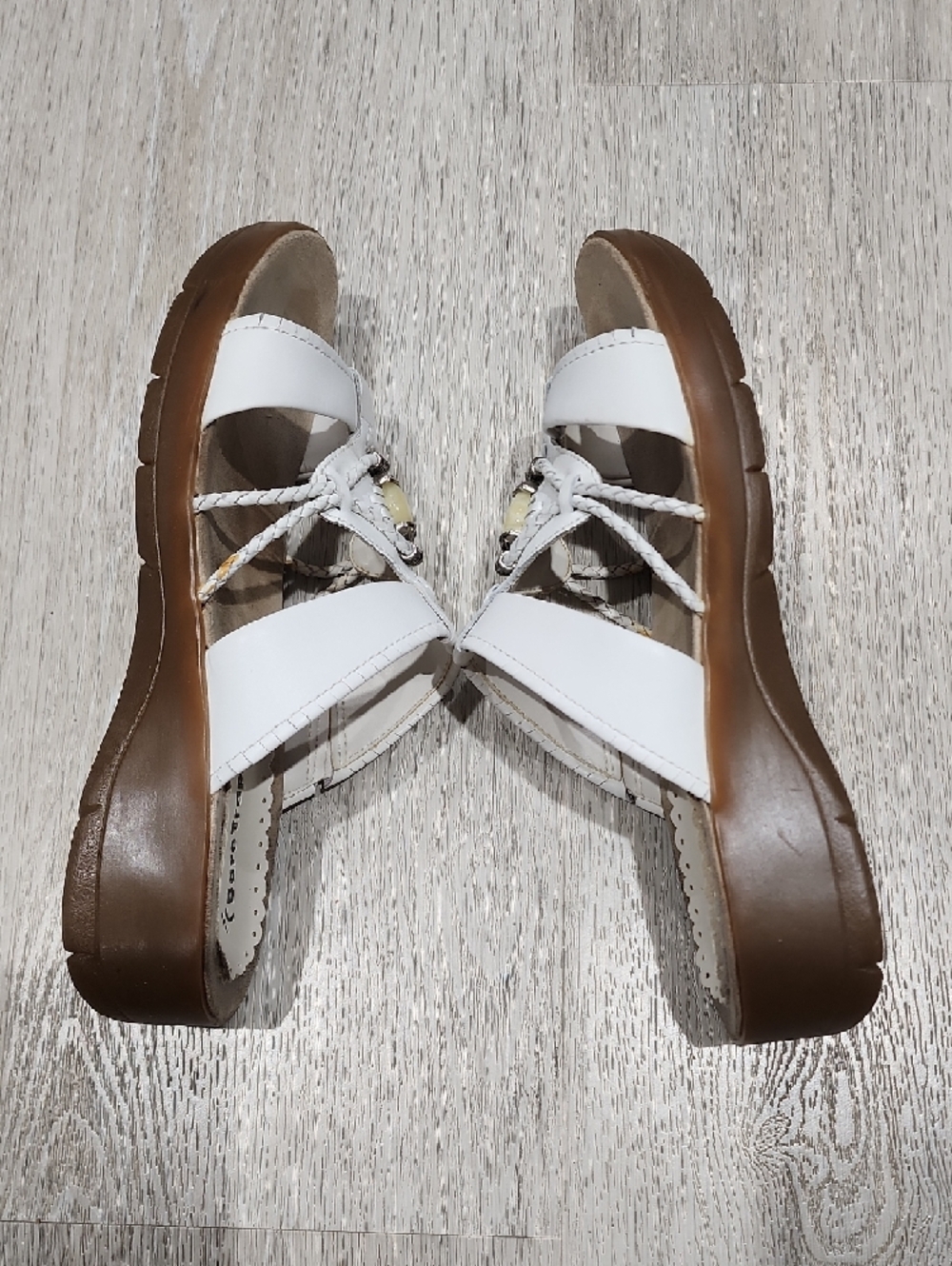 BareTraps White Braided Slip-On Sandals with Bead Detail 8 - Picture 7 of 10